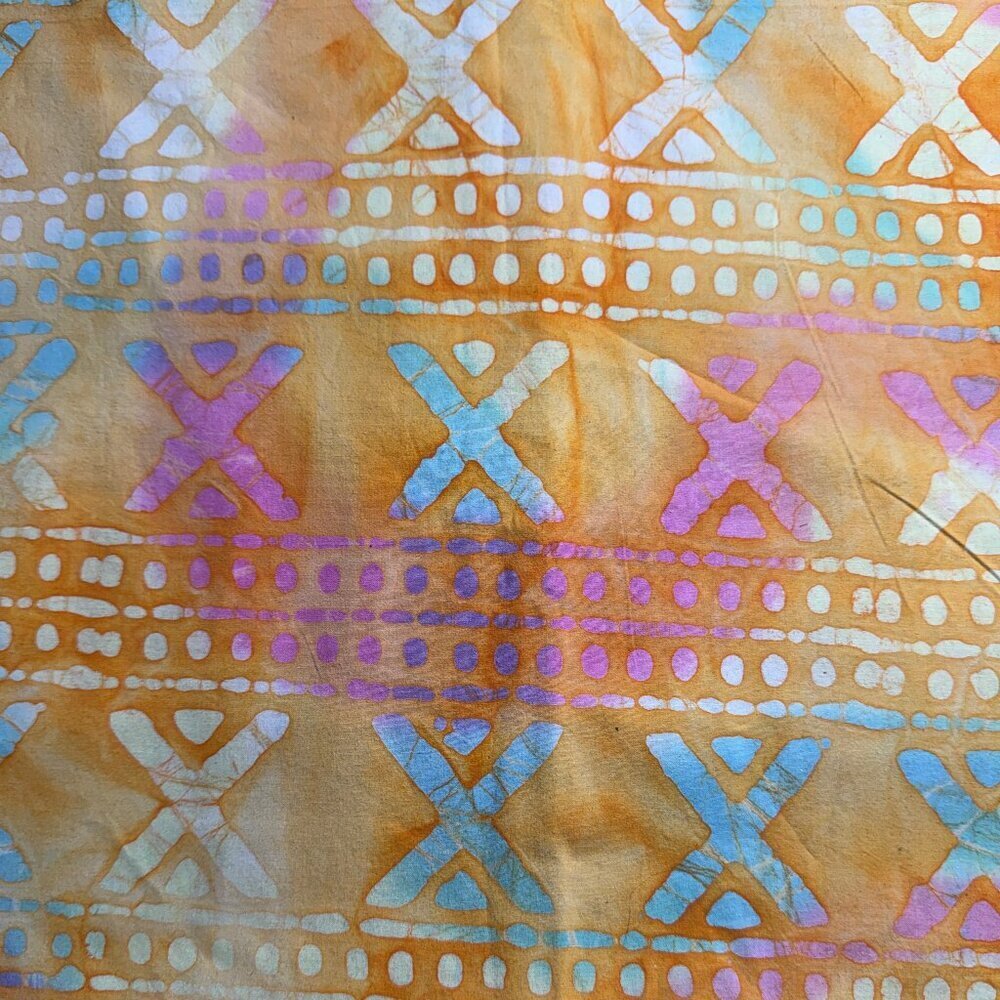 1 1/2 yards Batik Yellow Cotton Quilt Fabric #p54